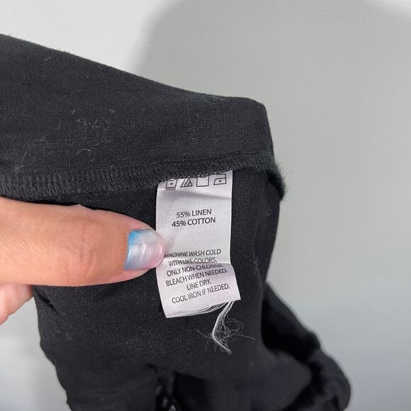 Saks Fifth Avenue Women's Black Linen Blend Cargo Jogger Size XL - Picture 7 of 7